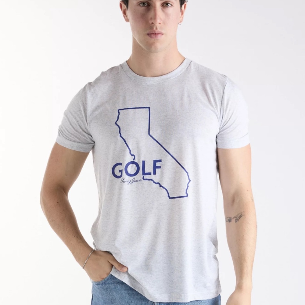 Swing Juice Golf California Gray Tee Shirt Sz Medium Sports Athleisure